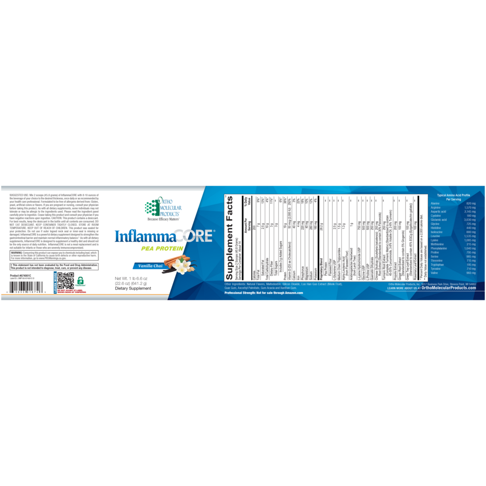 Product image for InflammaCORE® Vanilla Chai with Pea Protein (California Only).
