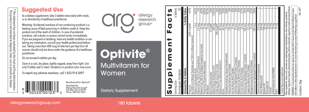 Product image for Optivite® (Optimox® Optivite®).