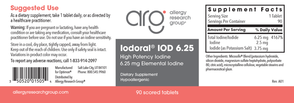 Product image for Iodoral® 6.25mg (Optimox® Iodoral® 6.25 mg).