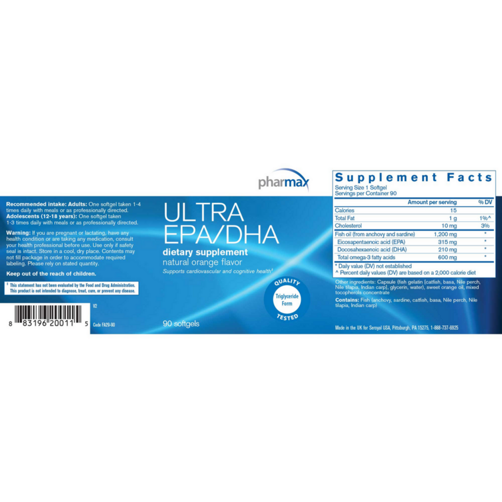 Product image for Ultra EPA/DHA Capsules.