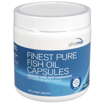 Finest Pure Fish Oil Capsules (180 capsules) Product image for Finest Pure Fish Oil Capsules (180 capsules). Discontinued.