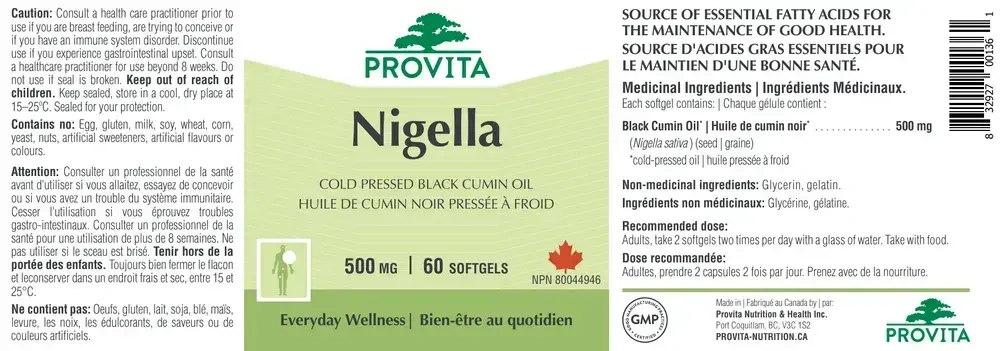 Product image for Nigella Black Cumin Oil.