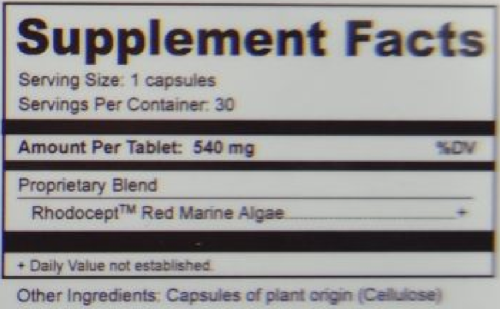 Product image for RMA (Red Marine Algae) 540mg.