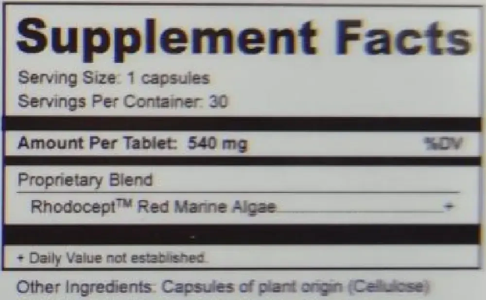 Product image for RMA (Red Marine Algae) 540mg.