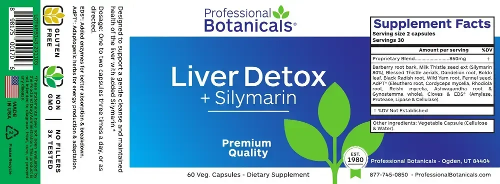Product image for Liver Detox Plus Silymarin.