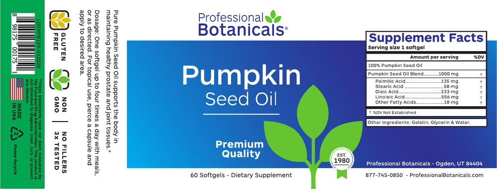 Product image for Pumpkin Seed Oil.
