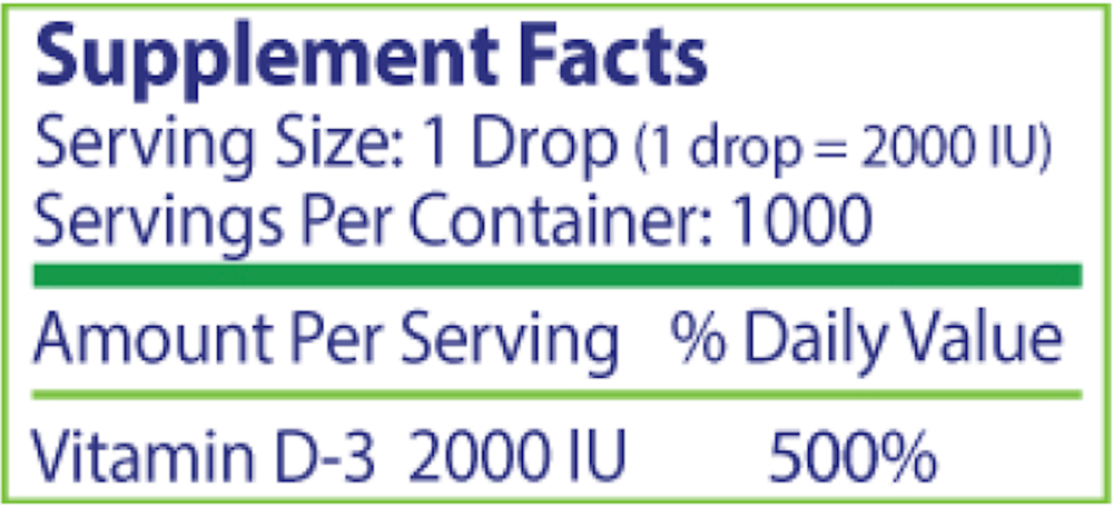 Product image for Micro Vitamin D3 2,000IU Liquid.