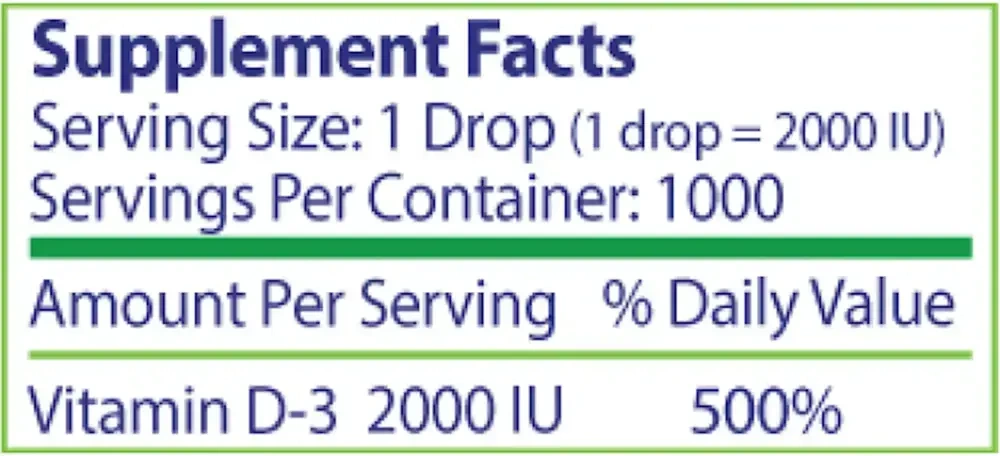 Product image for Micro Vitamin D3 2,000IU Liquid.