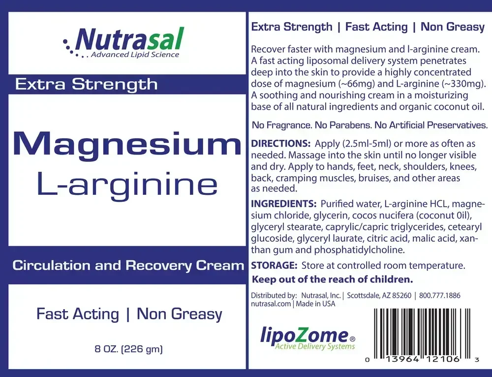 Product image for Magnesium L-Arginine Cream.