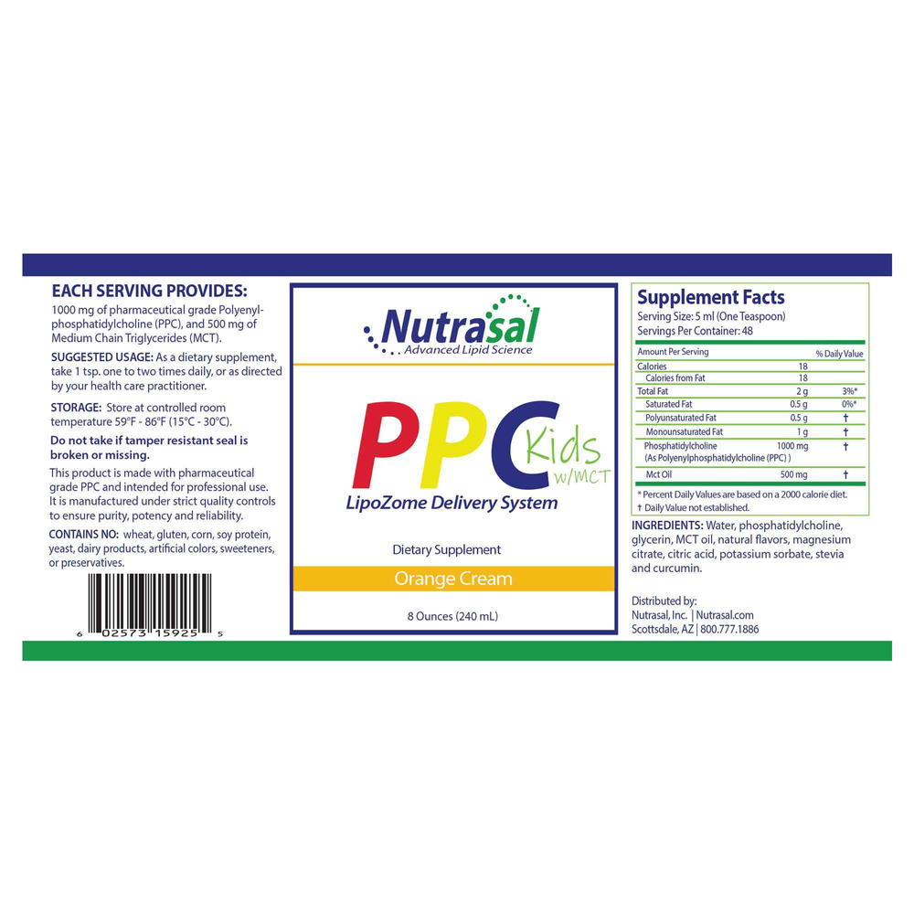 Product image for PhosChol Kids Liquid Liposome Orange Cream.