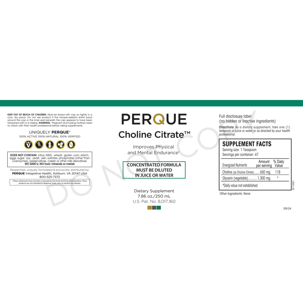 Product image for Choline Citrate.