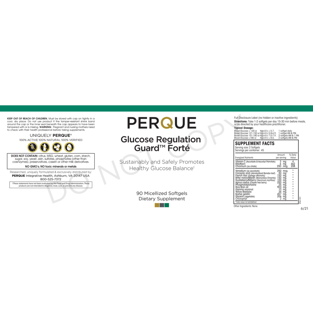 Product image for Glucose Regulation Guard Forte.