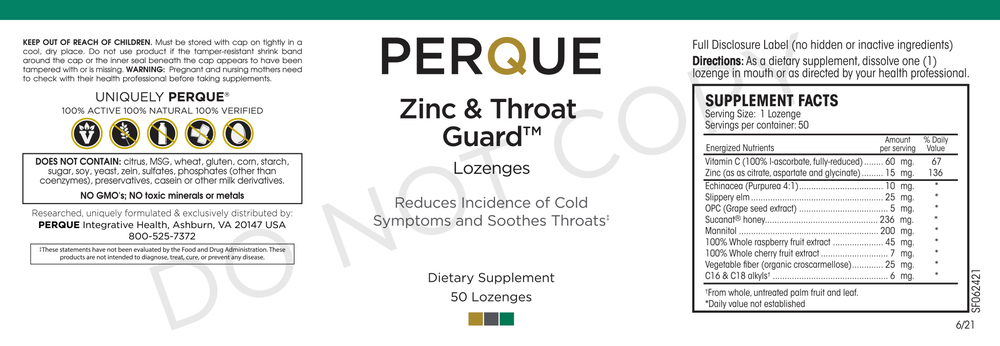 Product image for Zinc and Throat Guard Lozenges.