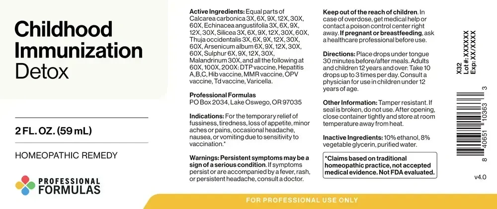 Product image for Childhood Immunization Detox.