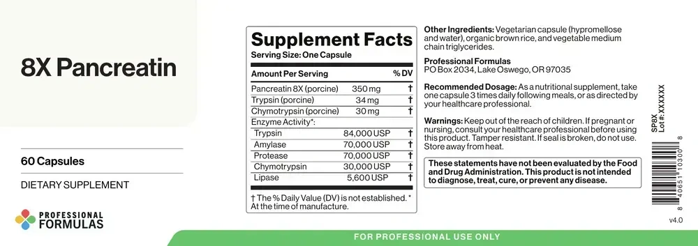 Product image for 8X Pancreatin.