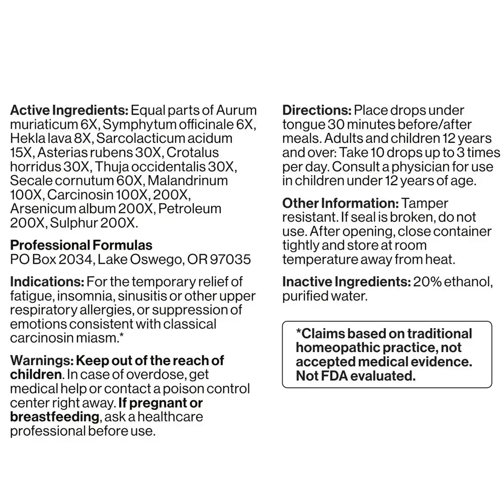 Product image for Carcinosin Miasm Formula.