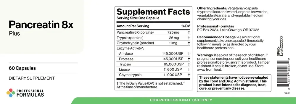 Product image for Pancreatin 8X Plus.