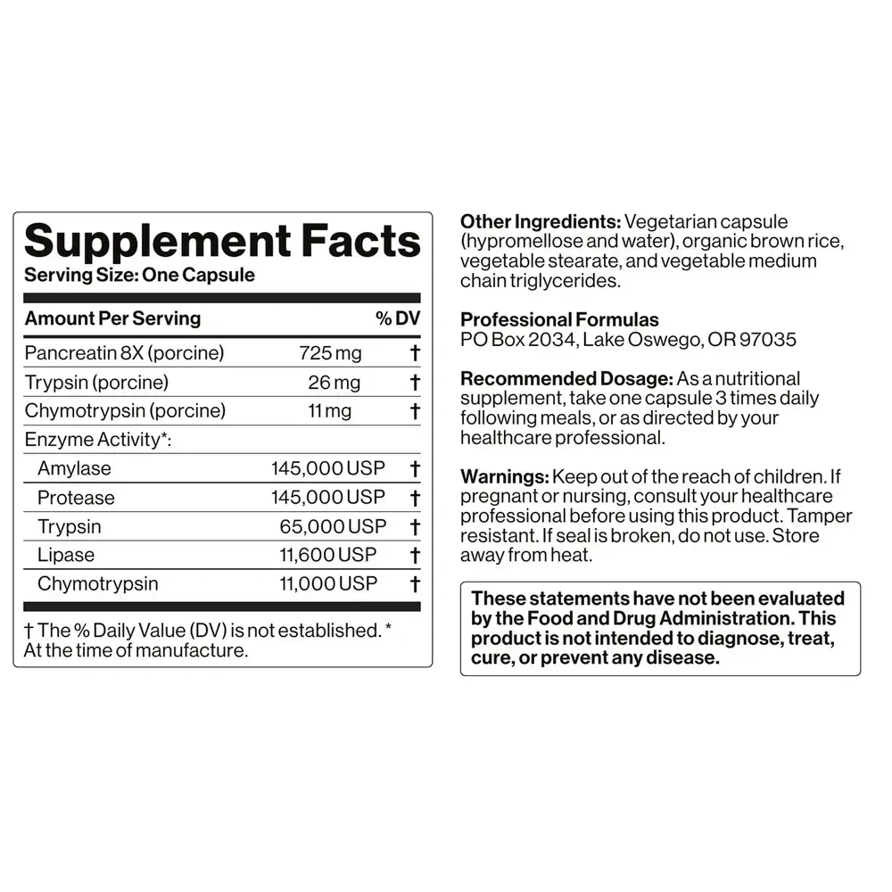 Product image for Pancreatin 8X Plus.