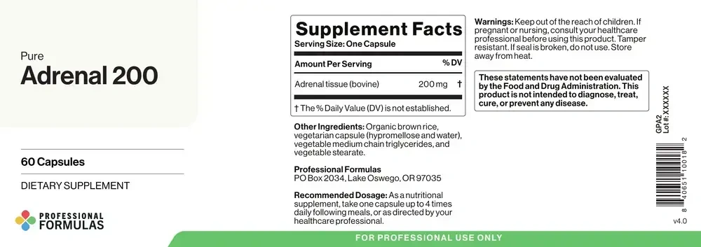 Product image for Pure Adrenal 200.