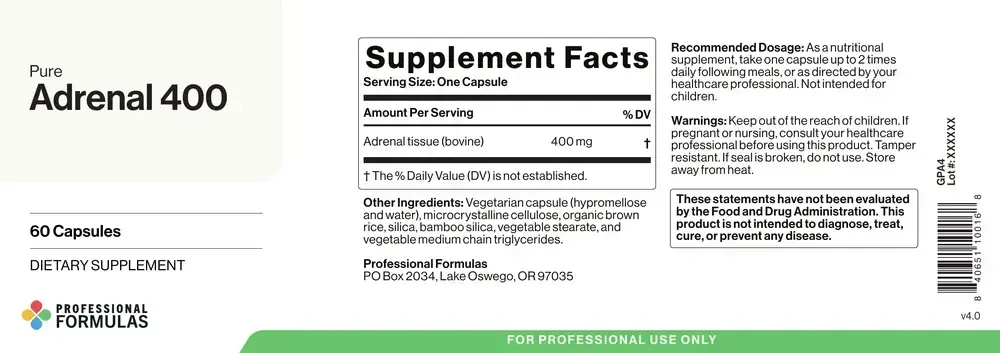 Product image for Pure Adrenal 400.
