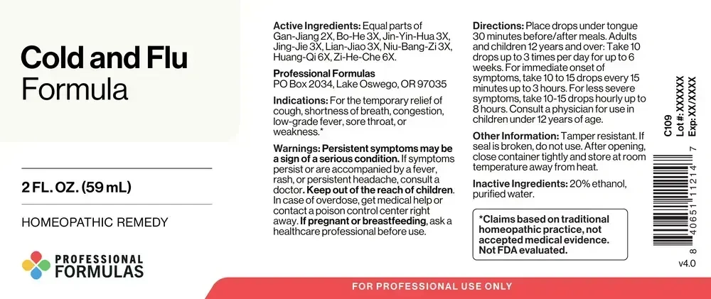 Product image for Cold and Flu Formula.