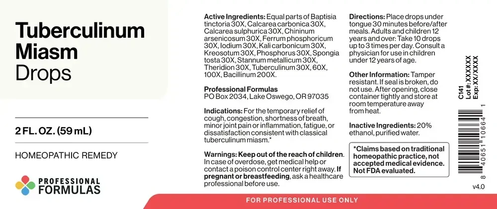 Product image for Tuberculinum Miasm Formula.