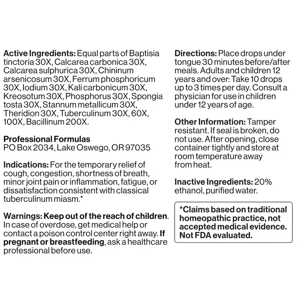 Product image for Tuberculinum Miasm Formula.