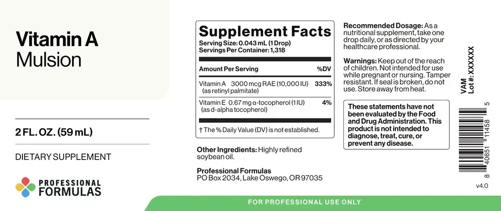 Product image for Vitamin A Mulsion.