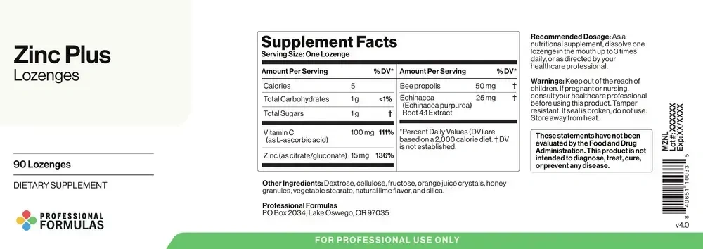 Product image for Zinc Plus Lozenges.
