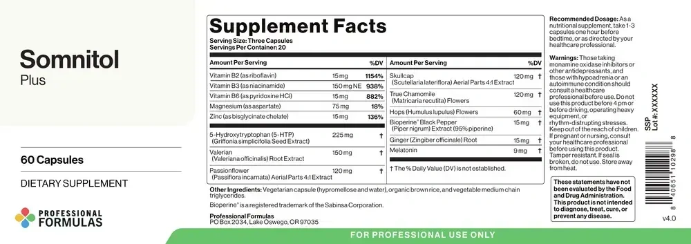 Product image for Somnitol Plus(Melatonin).
