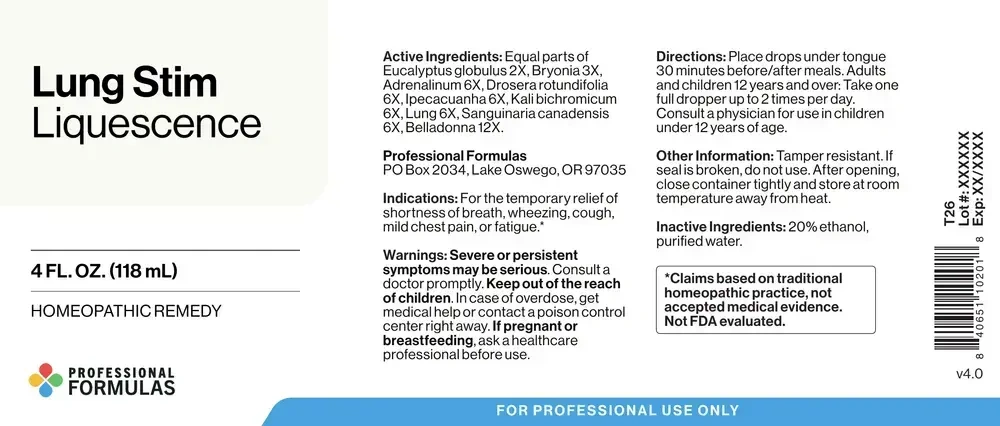 Product image for Lung Stim Liquescence.