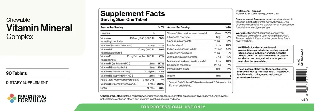 Product image for Chewable Vitamin/Mineral.