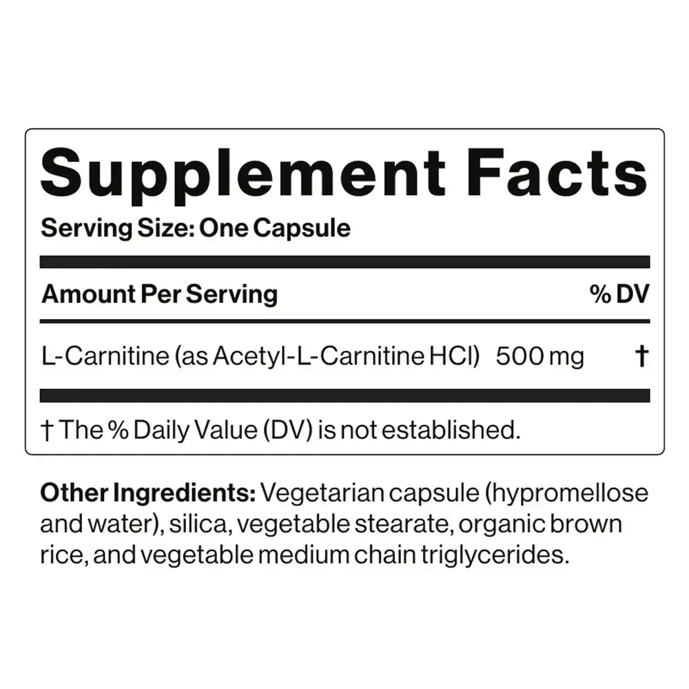 Product image for Acetyl-L-Carnitine 500mg.