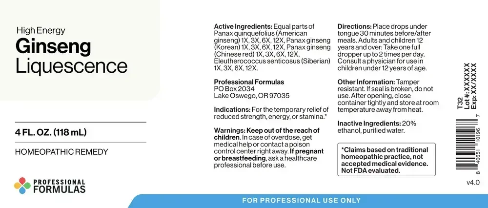 Product image for High Energy Ginseng Liquescence.