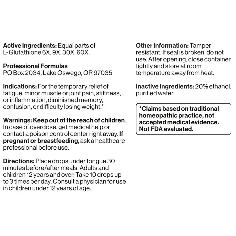 Product image for L-Glutathione (6x,9x,30x,60x).
