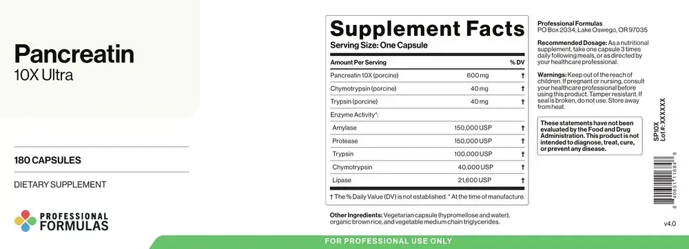 Product image for Pancreatin 10X Ultra.
