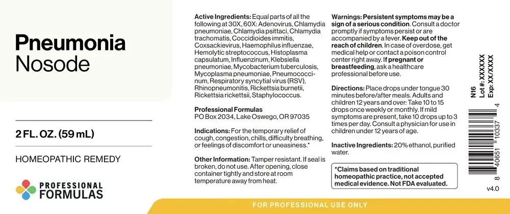 Product image for Pneumonia Nosode.