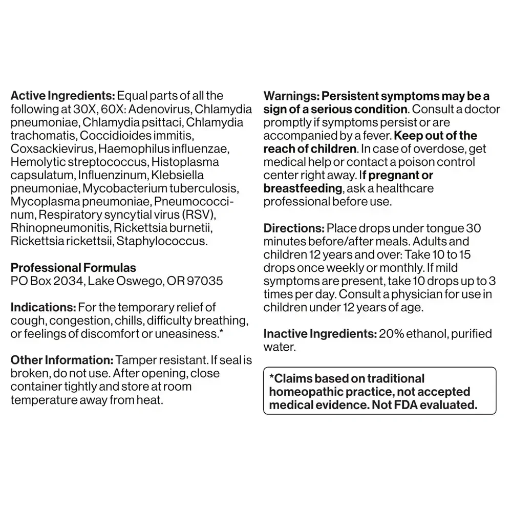 Product image for Pneumonia Nosode.