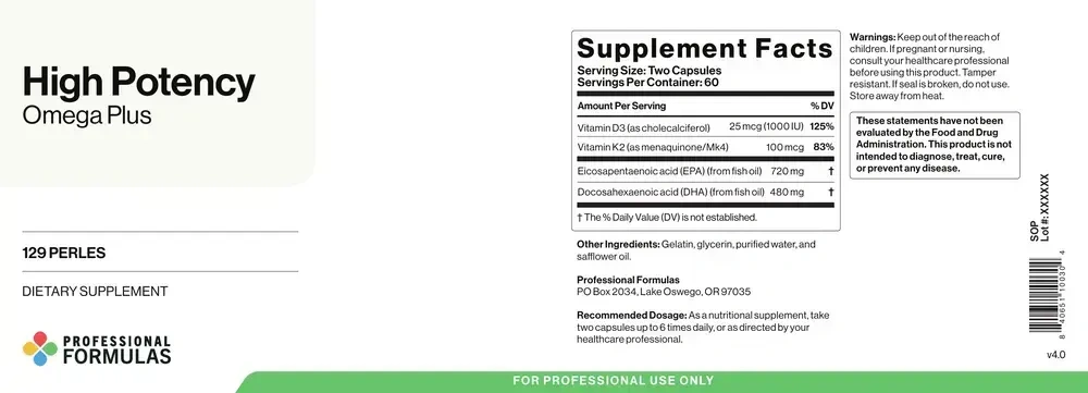 Product image for High Potency/Omega Plus.