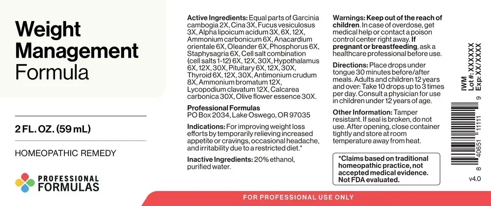 Product image for Weight Management Formula.