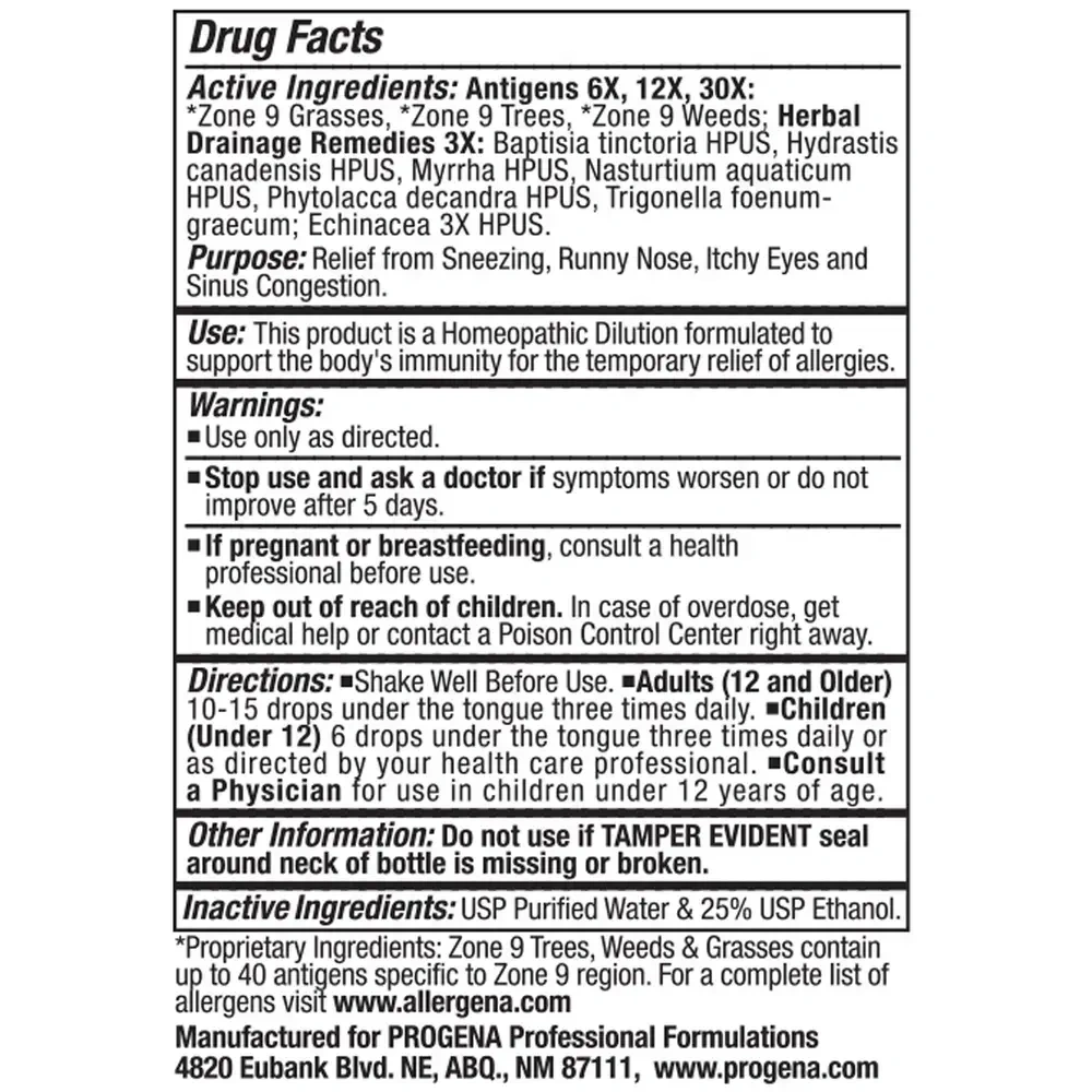 Product image for Allergena GTW (Zone 9).