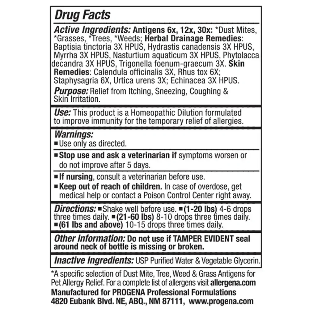 Product image for Allergena For Pets (A/F).
