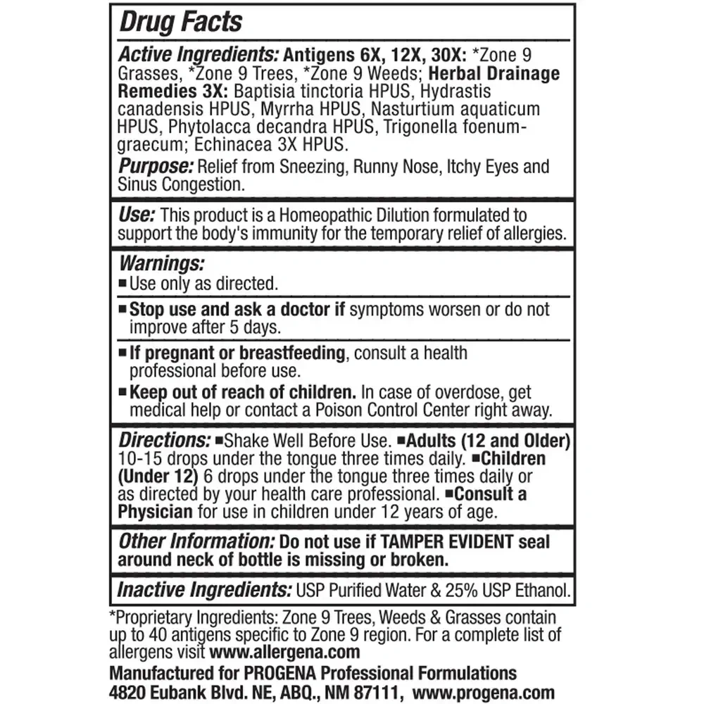 Product image for Allergena Zone 9.