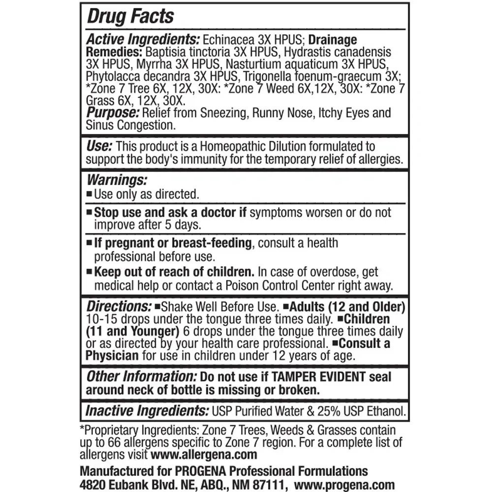 Product image for Allergena Zone 7.