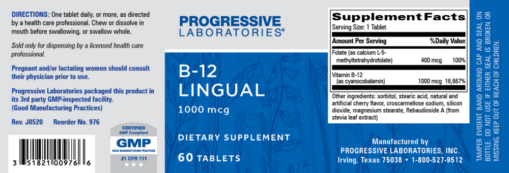 Product image for B-12 Lingual.