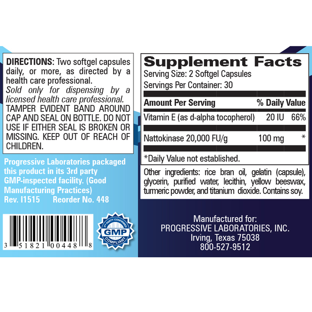 Product image for Nattokinase with Vitamin E.