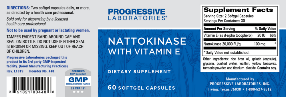 Product image for Nattokinase with Vitamin E.