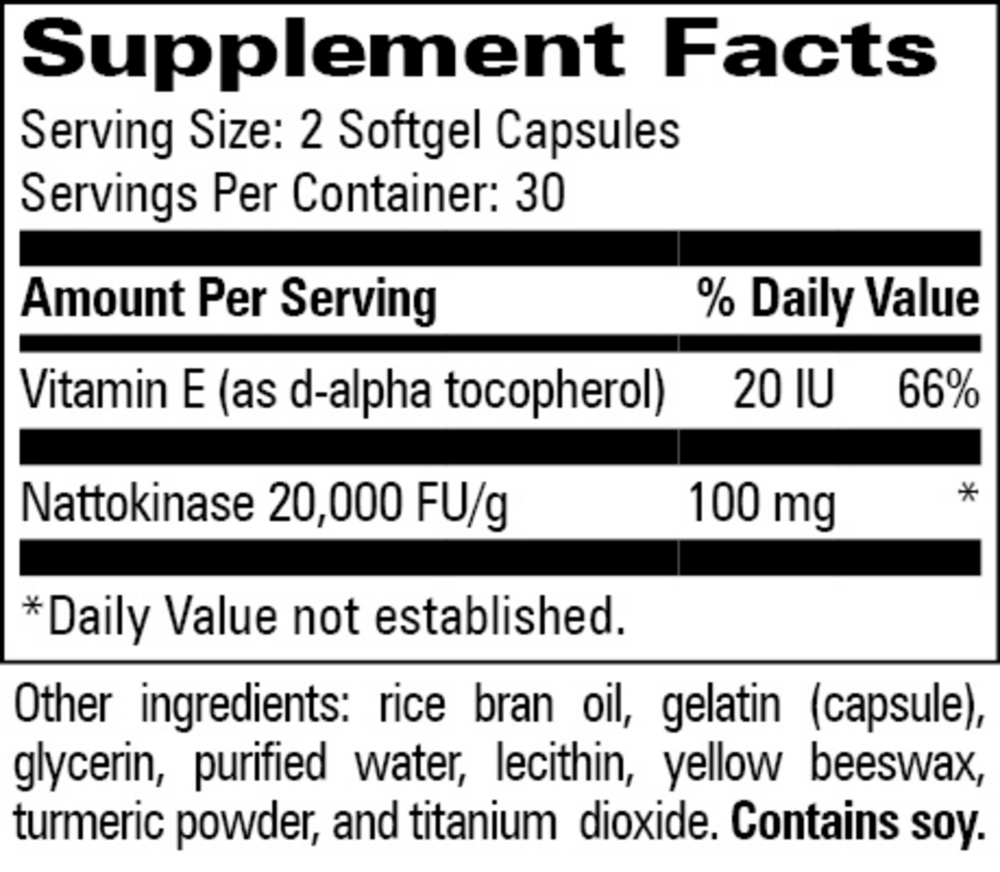 Product image for Nattokinase with Vitamin E.