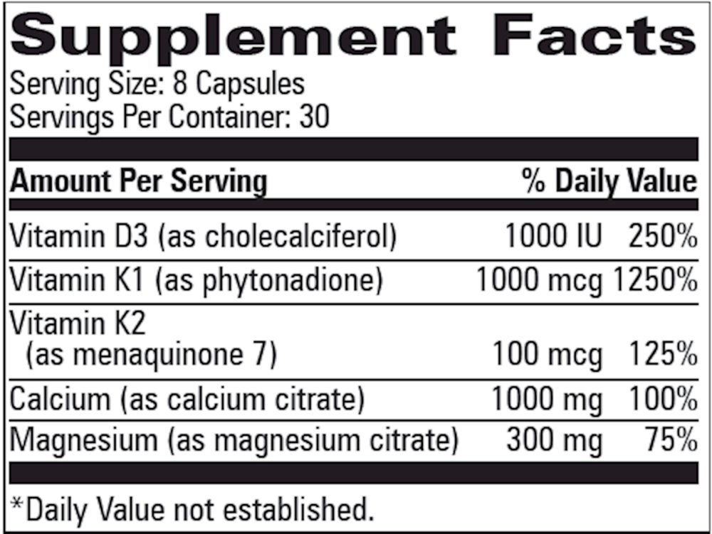 Product image for Osteo-Mins PM with D and K1, K2.