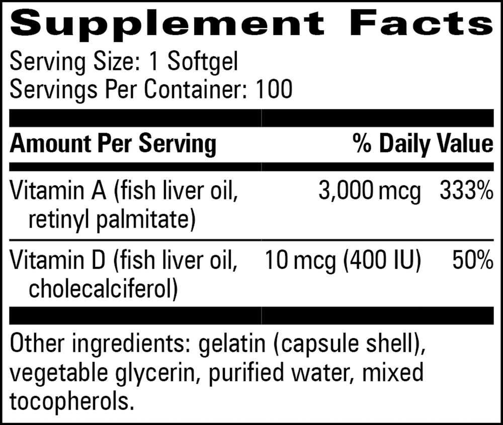Product image for A and D Natural Capsules.